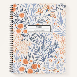 Stijlvolle bloemenzaaknotities Kleurrijk leuk Notitieboek