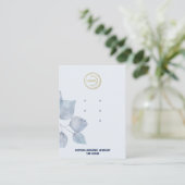 Stijlvolle Blue Botanical Ketting Display Visitekaartje (Staand voorkant)