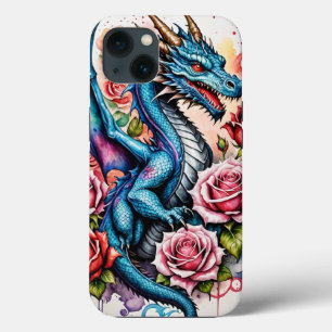 Stijlvolle Blue Dragon Phone Case met Levendig Roo