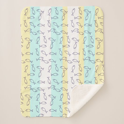 Stijlvolle Blue Fish Pattern Zee Theme Throw Deken (Voorkant)