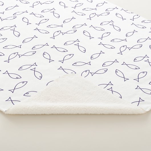 Stijlvolle Blue Fish Pattern Zee Theme Throw Deken (3/4)