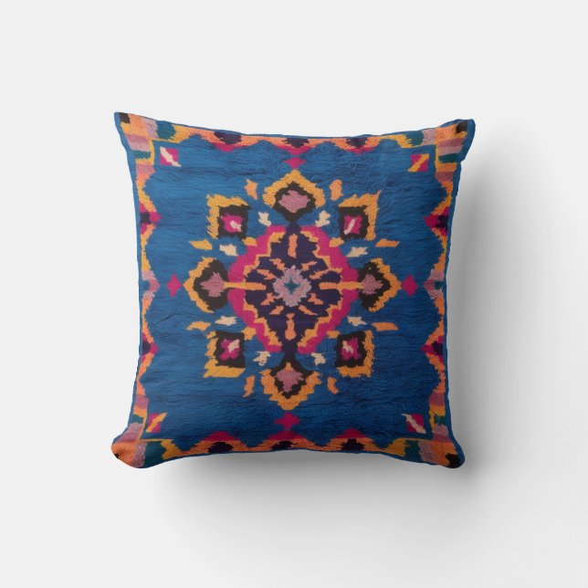 Stijlvolle Blue Kilim-Kussens: sereniteit toevoege Kussen (Voorkant)