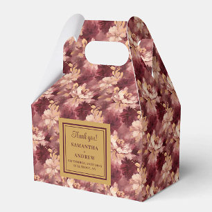 Stijlvolle Blush Bourgondië Gouden Boho Wedding Fa Bedankdoosjes