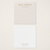 Stijlvolle Blush Pink Stud Earling Display Kaart (Voorkant /achterkant)