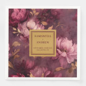 Stijlvolle Boho Bourgogne Blush Gold bruiloft serv Servet (Voorkant)