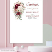 Stijlvolle Boho Bourgondië White Rose Wedding Acht Wandkleed