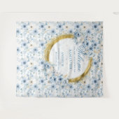 Stijlvolle Boho Pastel Blauw Goud Huwelijk Achterg Wandkleed (Voorkant (horizontaal))