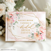 Stijlvolle Boho Roze Gouden Glitter Bruidsdouche Gastenboek