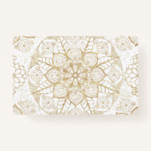 Stijlvolle Boho White Gold Mandala Floral Badge (Achterkant)