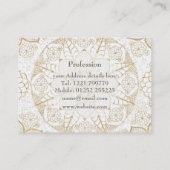 Stijlvolle Boho White Gold Mandala Floral Visitekaartje (Achterkant)