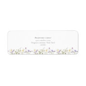 Stijlvolle boho Wildflowers Script Wedding Etiket (Voorkant)