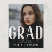 Stijlvolle Bold Silver Grey Folie AFSTUDEERDER Fot (Voorkant)