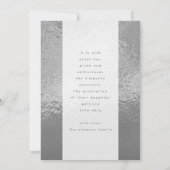 Stijlvolle Bold Silver Grey Folie AFSTUDEERDER Fot Aankondiging (Achterkant)