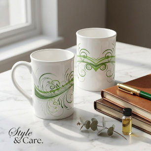 Stijlvolle Bone China mok met krachtige grafische