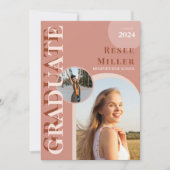 Stijlvolle boog foto afstudeerfeest uitnodiging (Voorkant)