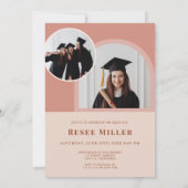Stijlvolle boog foto afstudeerfeest uitnodiging (Achterkant)
