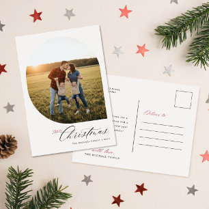 Stijlvolle boog foto Kerstvakantie ansichtkaart Feestdagenkaart