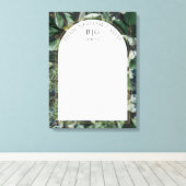 Stijlvolle Botanische Bruiloft gastenboek alternat Canvas Afdruk (Insitu (Houten vloer))