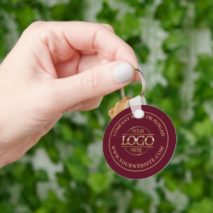Stijlvolle Bourgogne Custom Business Logo Promotio Sleutelhanger
