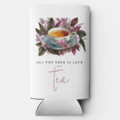 Stijlvolle Bourgogne Tea Party Bloemen Waterverf N (Achterkant)