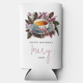 Stijlvolle Bourgogne Tea Party Bloemen Waterverf N (Voorkant)