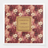 Stijlvolle Bourgondische gouden bruiloft servetten (Voorkant)