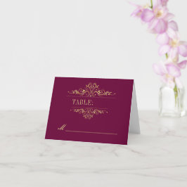 Stijlvolle Bourgondische gouden lijst trouwplaats Kaart