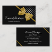 Stijlvolle Boutique Polka Dots Elegant Goud Lint Visitekaartje (Voorkant / Achterkant)