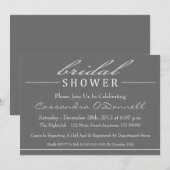 Stijlvolle Bridal Shower Invitations (zilver) Kaart (Voorkant / Achterkant)