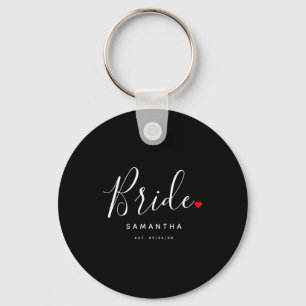 Stijlvolle Bruid Trouw T Shirt Sleutelhanger