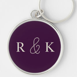 Stijlvolle bruidsparen monogrammed sleutelhanger