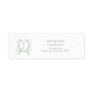 Stijlvolle bruiloft Floral Crest Classic adreslabe Etiket