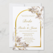 Stijlvolle bruiloft uitnodigen in het Spaans Kaart (Voorkant)