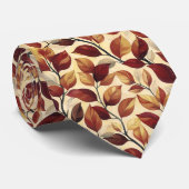 Stijlvolle bruine beige herfstbladeren stropdas (Opgerold)