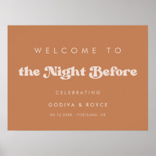 Stijlvolle bruine suiker Welkom bij The Night Befo Poster