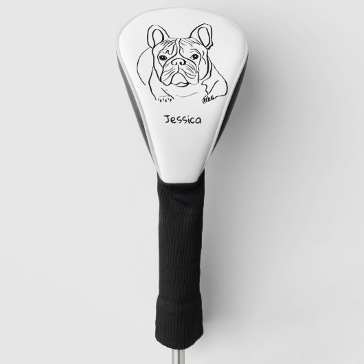 Stijlvolle Bulldog Minimalist Golfheadcover (Voorkant)