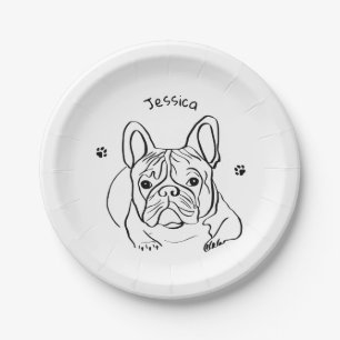 Stijlvolle Bulldog Minimalist Papieren Bordje