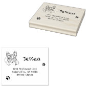 Stijlvolle Bulldog Minimalist Rubberstempel (Gestempeld)