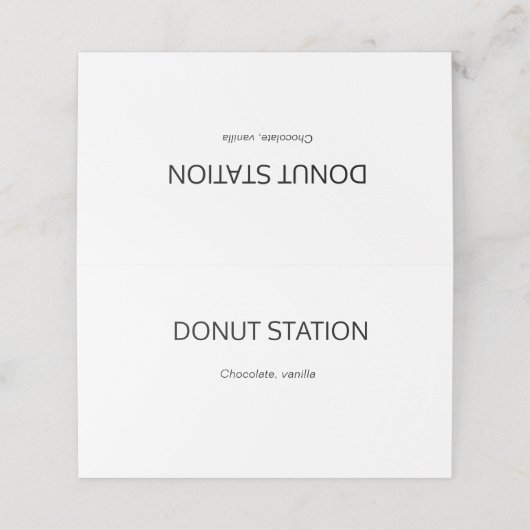 Stijlvolle Calligrafie Buffet Eten Labels Tafel (Buitenkant ongevouwen)