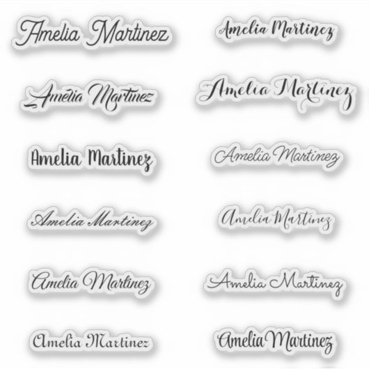 Stijlvolle Calligrafisch Script-naam Sticker (Voorkant)