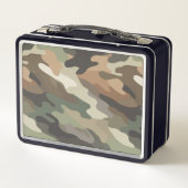 Stijlvolle camouflagepatroon metalen lunchbox case (Achterkant)