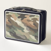 Stijlvolle camouflagepatroon metalen lunchbox case (Voorkant)