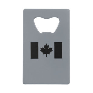 Stijlvolle Canadese vlag in zwart Kredietkaart Flessenopener