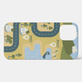 Stijlvolle cartoon landschapsvakantiereiskaart Case-Mate iPhone case (Achterkant (horizontaal))