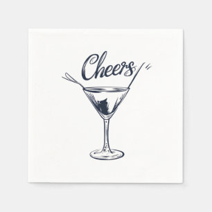 Stijlvolle "Cheers" Cocktail servetten