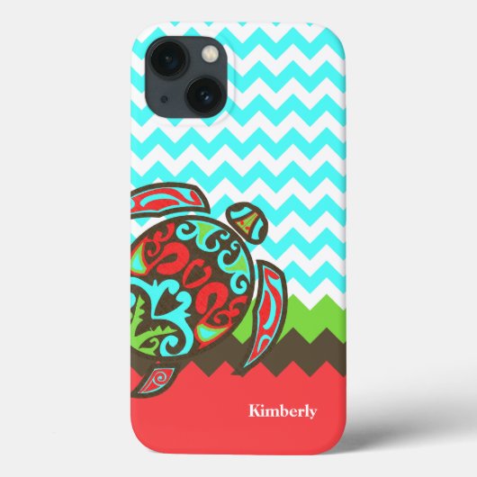 Stijlvolle Chevron & Zee - Aangepaste iPhone-tas Case-Mate iPhone Case (Achterkant)