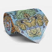 Stijlvolle Chic Bloementuin Aquarel Schilderij Stropdas (Opgerold)