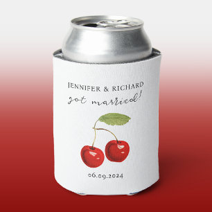 Stijlvolle Chic Cherry Red White Wedding Favoriet Blikjeskoeler