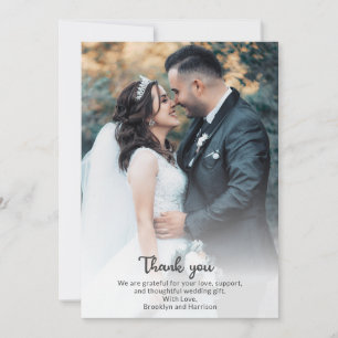 Stijlvolle chic Elegant Bride en Groom Wedding Pho Bedankkaart