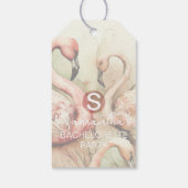 Stijlvolle Chic Flamingo Monogram Gepersonaliseerd Cadeaulabel (Achterkant)